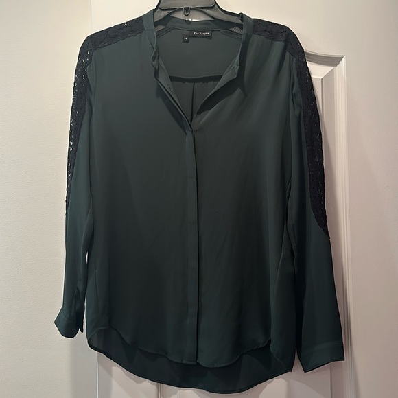 the kooples top fcc1279 size XS dark green with black lace - Picture 1 of 9